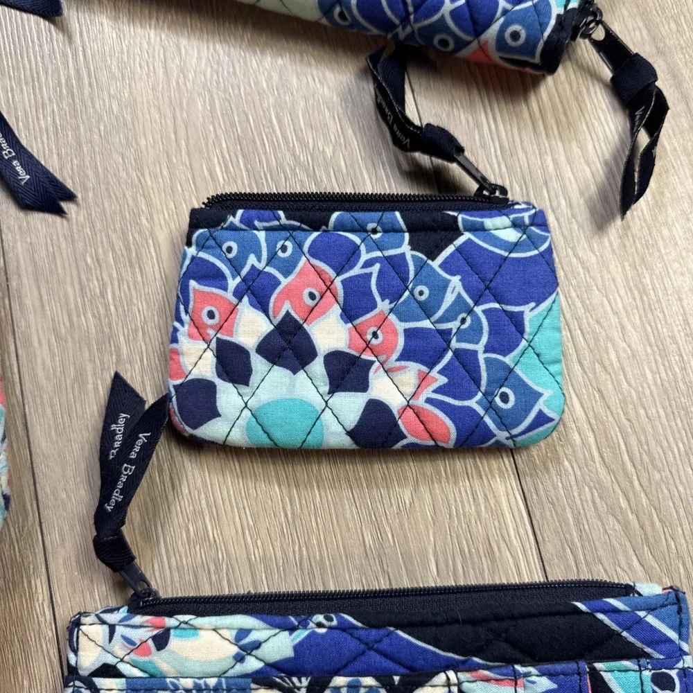 VERA BRADLEY 4 Piece Set Shoulder Bag Purse Wallet Floral Paisley Lotus Retired!